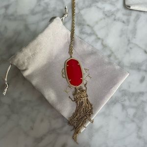 Red Kendra Scott Rayne necklace in gold